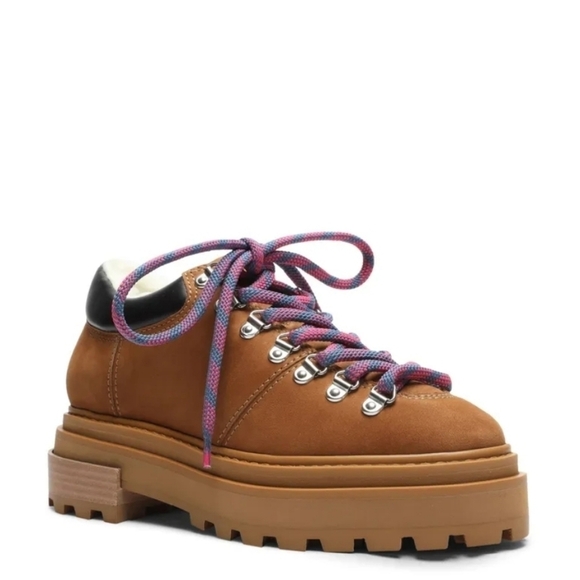 NEW Schutz Lucille Faux Shearling Lined Brown Ankle Boot - Picture 1 of 6